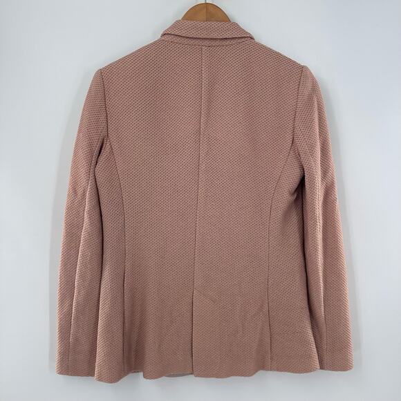 Massimo Dutti Dusty Pink Blazer Textured Woven One Button Size 8 US - Picture 9 of 11